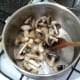 Mushrooms are sauteed in garlic oil
