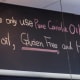 Chalkboard inside the restaurant