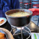 Fondue-style mozzarella cheese accompaniment to dak-galbi