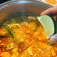 Before turning off the heat, add the lime juice.