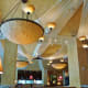 View of chandeliers in dining room