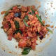 Saute for a minute. This brings out the nice aroma of the sambar powder.