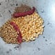 In a pan, dry-roast the chana dal or Bengal gram, dry red chilies, coriander seeds and cumin seeds over medium to low flame. Take care not to burn the spices.