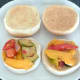 Roasted vegetables on toasted rolls
