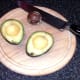 Stone is removed from avocado