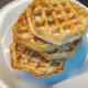 I used ready-made waffles. You're welcome to make waffles from scratch. I bet that tastes even better!
