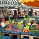 An array or organic fruits and veggies