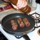 Although there is already salt and pepper in the filling, sprinkle salt and freshly ground pepper on the braciole, but only near the end of their browning.