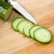 Preparing the cucumber.