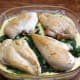 Top with chicken. I brown the chicken in the skillet first.