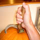 Then cut around the stem, making a series of straight cuts, or whatever seems easiest. Be safe!