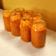 Pumpkin packed, ready for lids. This variety of pumpkin is a soft, sweet, but complex type which holds its color well after processing. It is called Mr. Pugly.