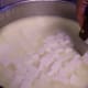 Cut the curds into 1/2-inch strips.