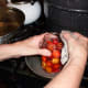 Wipe rims with a clean, damp cloth, then screw on lids tightly, but not over-tight.