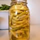 Here are the yellow wax beans. These are shorter and curlier, and lay horizontally more easily.
