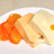 Mandarin Orange Gelatin Dessert with Lemon Fluff layer. As you can see the layers slide off of each other.