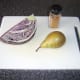 The ingredients: red cabbage, pear and nutmeg.