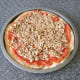 Spicy beef spread on pizza