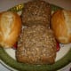 Whole wheat and wheat bread rolls.