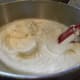 Combination of dry and liquid ingredients for Italian Cream Cake