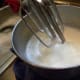 The egg whites are beginning to get thicker.