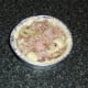 The pastry case is filled with the quail, bacon and mushroom and trimmed