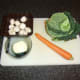 Vegetable ingredients for quail stock soup