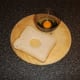 Bread and egg ready to be fried