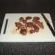 Chicken livers are chopped in to large bite size pieces