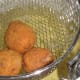 Lightly browned after 5 minutes of deep-frying.