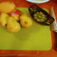 Chop apples and pears