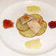 Partridge breast is laid on potatoes