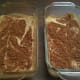 Loaves after swirling a knife through them, ready for the oven.