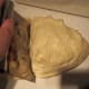 Dividing the dough using the bench scraper.