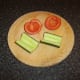 Tomato and cucumber are deseeded