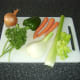 Vegetables and principal herbs used in this vegetable stock preparation.