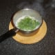 Chopped coriander/cilantro is added to the drained rice