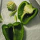 Clean and halve peppers. Make sure to remove all seeds.