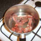 Beef is browned in a little oil