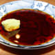 Soy sauce with a dab of "wasabi."