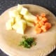 Prepare the potato, carrot and mint