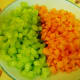 Chopped celery and carrots