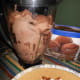 Place 2 cups of softened chocolate ice cream in a blender and blend until smooth. You want the ice cream to be pourable but not completely melted.