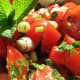 Tomato salad—garnished and ready to serve.