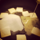 Cook the butter, sugar, and eggs on the stove.