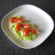 Simple salad is plated