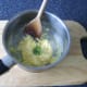 Scrambled eggs are seasoned