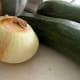Onion and zucchini ready to make into relish.