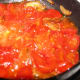 Added tomatoes to the pan and cooked it until it is soft.