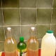 All bottled up using a filter funnel and a variety of bottles.